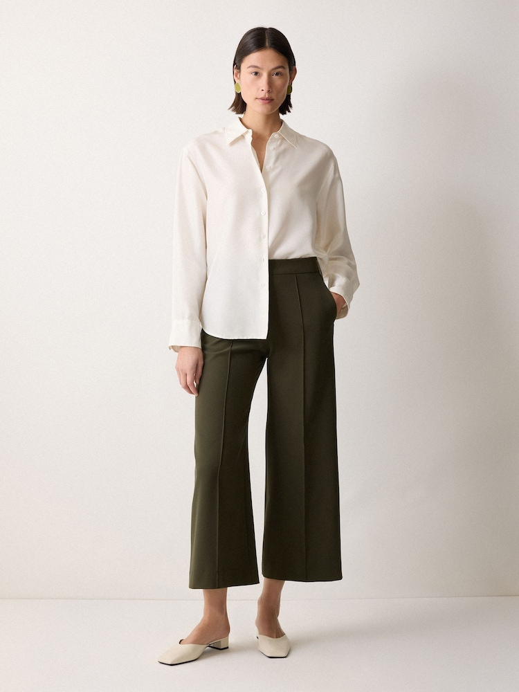 Jigsaw Green Modern Crepe Sailor Trousers - Image 1 of 5