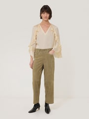Jigsaw Cream Satin Fluid Frill Top - Image 3 of 6