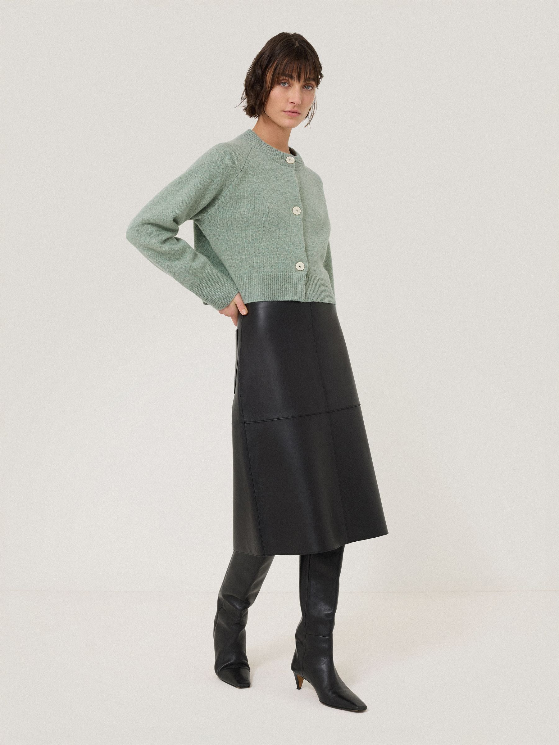 Buy Jigsaw Green Wool Cropped Cardigan from Next USA