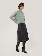 Jigsaw Green Wool Cropped Cardigan - Image 3 of 6