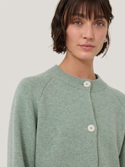 Jigsaw Green Wool Cropped Cardigan - Image 4 of 6