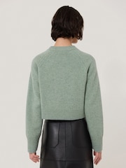 Jigsaw Green Wool Cropped Cardigan - Image 5 of 6