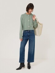 Jigsaw Green Wool Cropped Cardigan - Image 6 of 6