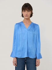 Jigsaw Blue Satin Tunic Top - Image 1 of 6