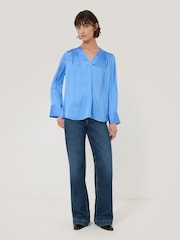 Jigsaw Blue Satin Tunic Top - Image 3 of 6