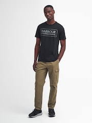 Barbour® International 100% Cotton Essential Logo Black T-Shirt - Image 2 of 6
