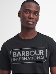 Barbour® International 100% Cotton Essential Logo Black T-Shirt - Image 4 of 6