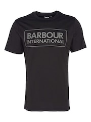 Barbour® International 100% Cotton Essential Logo Black T-Shirt - Image 5 of 6