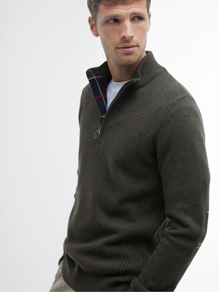 Barbour® Green Holden Half Zip Jumper - Image 5 of 9