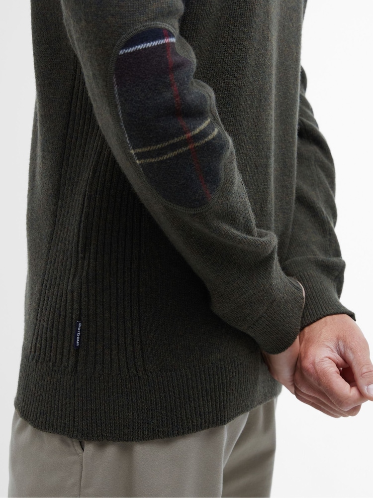 Barbour® Green Holden Half Zip Jumper - Image 6 of 9