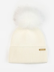 Barbour® International Mallory GS White Hat, Gloves & Scarf Set - Image 1 of 5