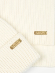 Barbour® International Mallory GS White Hat, Gloves & Scarf Set - Image 5 of 5