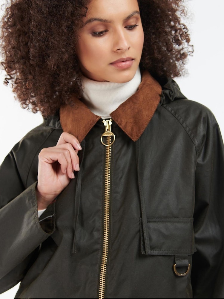 Barbour® Green Highclere Wax 100% Cotton Jacket - Image 4 of 16
