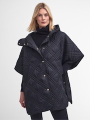 Barbour® Black Astor Cape Jacket - Image 8 of 10