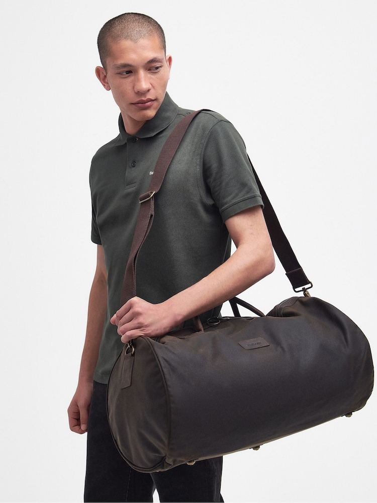 Barbour® Green Wax Holdall - Image 1 of 6 Barbour® Green Wax Holdall - Image 1 of 6