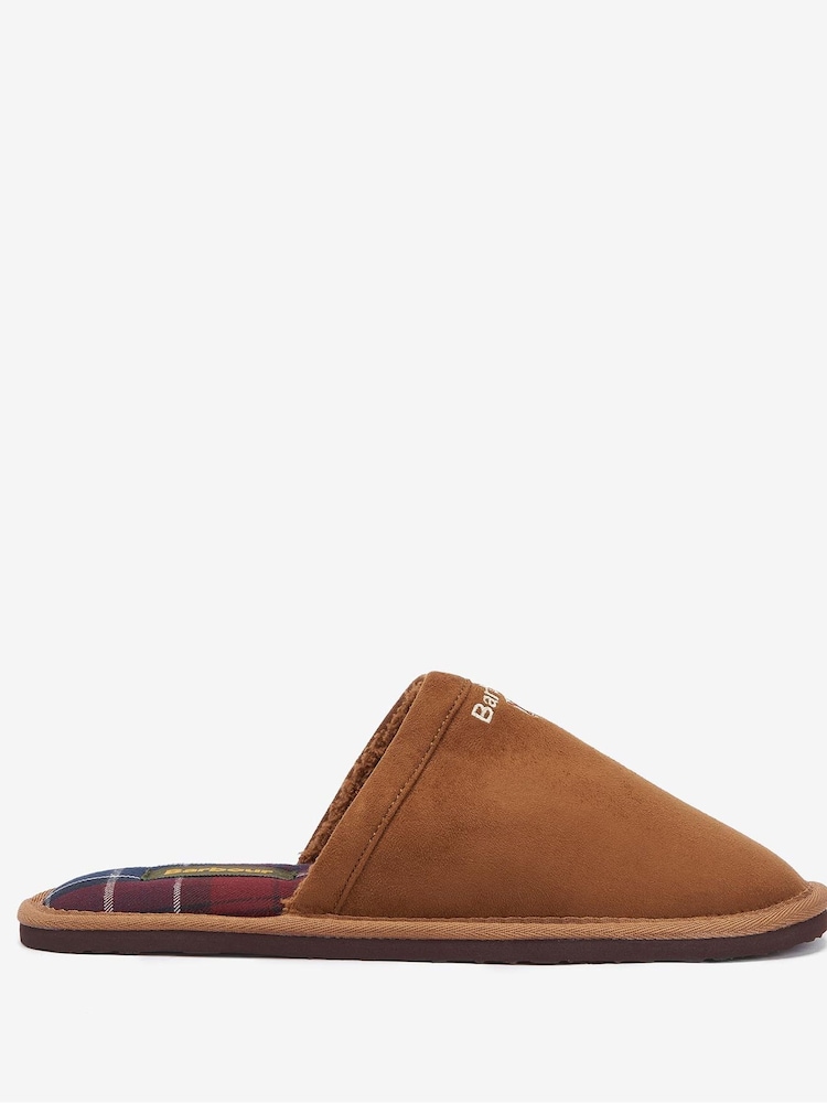 Barbour® Brown Tartan Everitt Slippers - Image 1 of 6