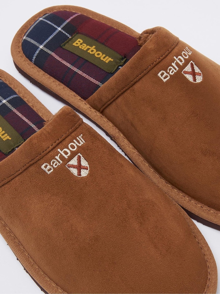 Barbour® Brown Tartan Everitt Slippers - Image 6 of 6