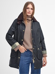 Barbour® Green Long Beadnell Jacket - Image 1 of 7