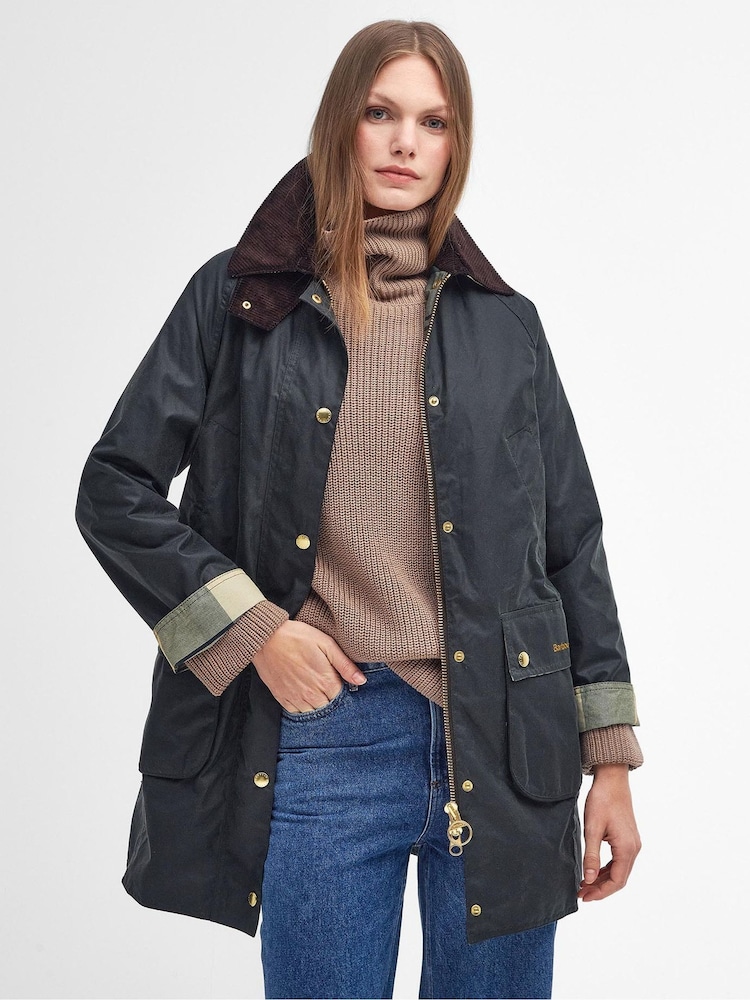 Barbour® Green Long Beadnell Jacket - Image 1 of 7