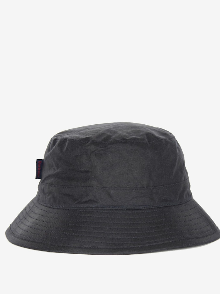 Barbour® Blue 100% Cotton Wax Bucket Hat - Image 2 of 5