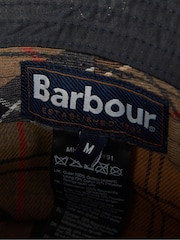 Barbour® Blue 100% Cotton Wax Bucket Hat - Image 3 of 5