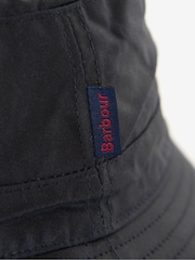 Barbour® Blue 100% Cotton Wax Bucket Hat - Image 5 of 5