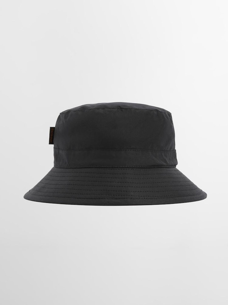 Barbour® Black Wax Bucket Hat - Image 2 of 9 Barbour® Black Wax Bucket Hat - Image 2 of 9