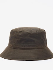 Barbour® Green 100% Cotton Wax Bucket Hat - Image 1 of 4