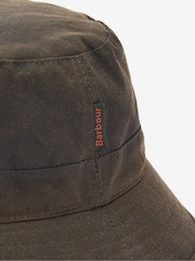 Barbour® Green 100% Cotton Wax Bucket Hat - Image 3 of 4