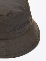 Barbour® Green 100% Cotton Wax Bucket Hat - Image 4 of 4