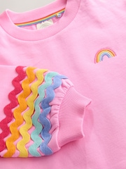 Little Bird by Jools Oliver Pastel Rainbow Ric Rac Mockable Sweat Dress - Slika 4 iz 5