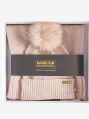 Barbour® International Pink Spark Bean/Scarf Set - Image 5 of 5