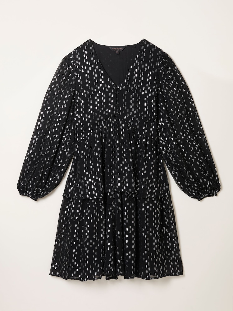 FatFace Lenny Black Metallic Dress - Image 1 of 1 FatFace Lenny Black Metallic Dress - Image 1 of 1