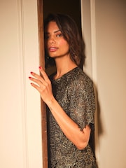 FatFace Lara Gold Lace Top - Image 2 of 5