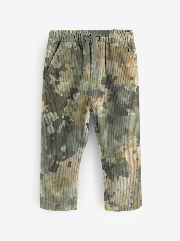 Light Camo Corduroy Pull On 100% Cotton Trousers (3mths-7yrs) - Image 1 of 1