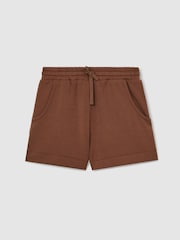 Reiss Toffee Brown Jodie Modal-Blend Jersey Shorts - Image 2 of 6