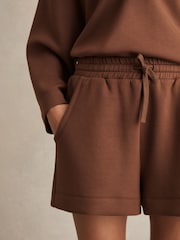 Reiss Toffee Brown Jodie Modal-Blend Jersey Shorts - Image 4 of 6