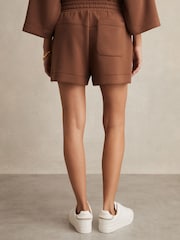Reiss Toffee Brown Jodie Modal-Blend Jersey Shorts - Image 5 of 6