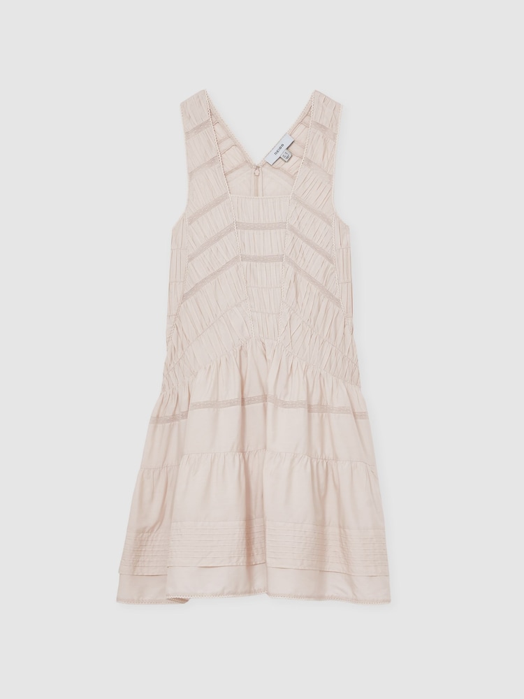 Reiss Felicity Shirred Ruffle Hem Mini Dress - Imagen 2 de 5 Reiss Felicity Shirred Ruffle Hem Mini Dress - Imagen 2 de 5