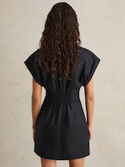 Reiss Navy Gwen Tie Front Beach Cover-Up Dress - Image 4 of 5