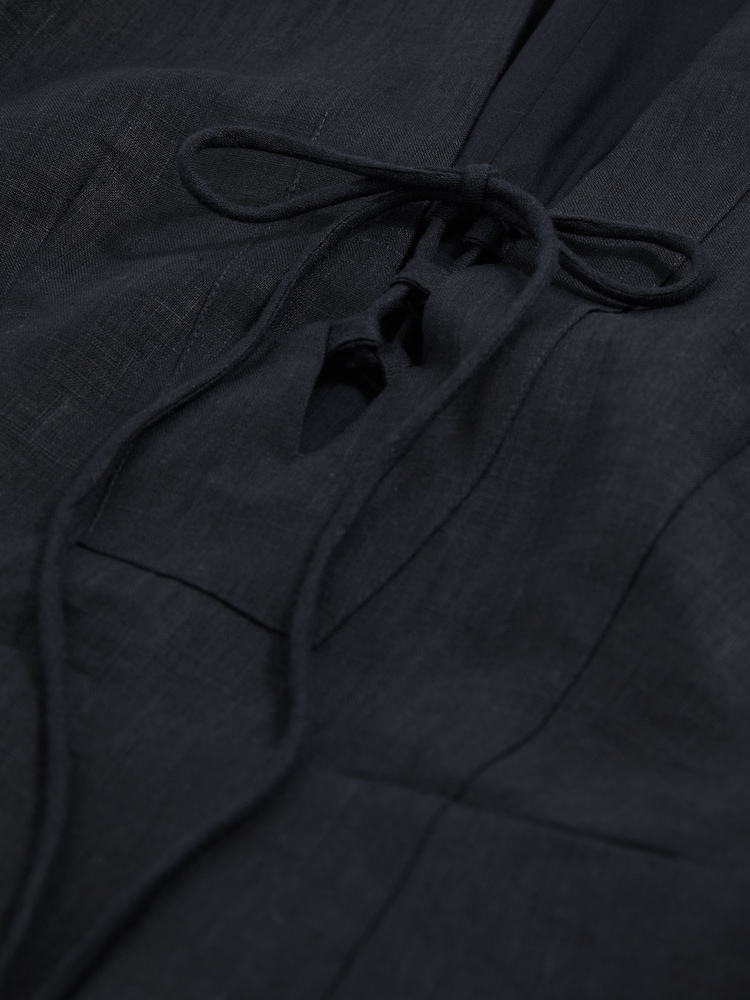 Reiss Navy Gwen Tie Front Beach Cover-Up Dress - Image 5 of 5