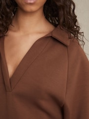 بني فاتح - سويت شيرت جيرسيه من مزيج مودال Jodie من Reiss - صورة 3 من 6
