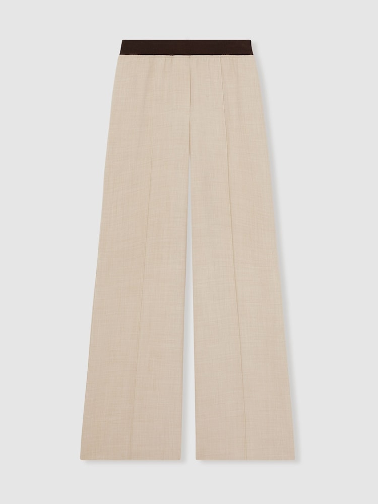Neutrale Farbe - Reiss Wilde Wide-Leg Elasticated-Waist Trousers - Bild 2 von 7 Neutrale Farbe - Reiss Wilde Wide-Leg Elasticated-Waist Trousers - Bild 2 von 7