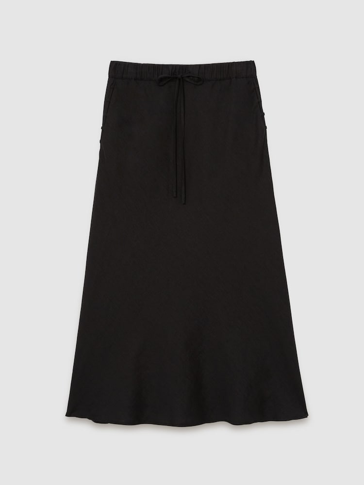 Reiss Black Roxi Slip Midi Skirt - Image 2 of 5