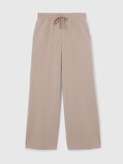 Taupe - Reiss Freya Wide Leg Drawstring Joggers - Image 2 of 6