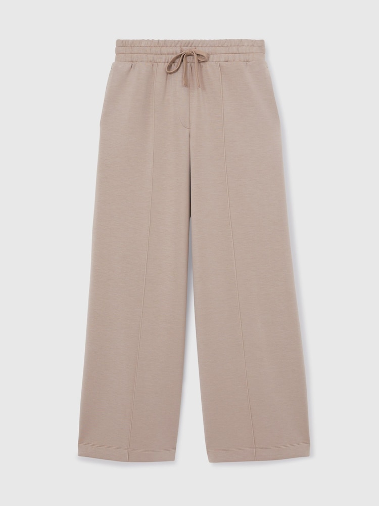 Taupe - Reiss Freya Wide Leg Drawstring Joggers - Image 2 of 6