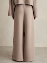 Taupe - Reiss Freya Wide Leg Drawstring Joggers - Image 5 of 6