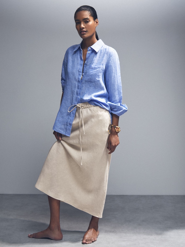 Reiss Neutral Roxi Slip Midi Skirt - Image 1 of 6