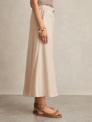 Reiss Neutral Roxi Slip Midi Skirt - Image 3 of 6