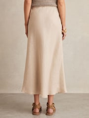 Reiss Neutral Roxi Slip Midi Skirt - Image 5 of 6